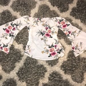 White floral off the shoulder top